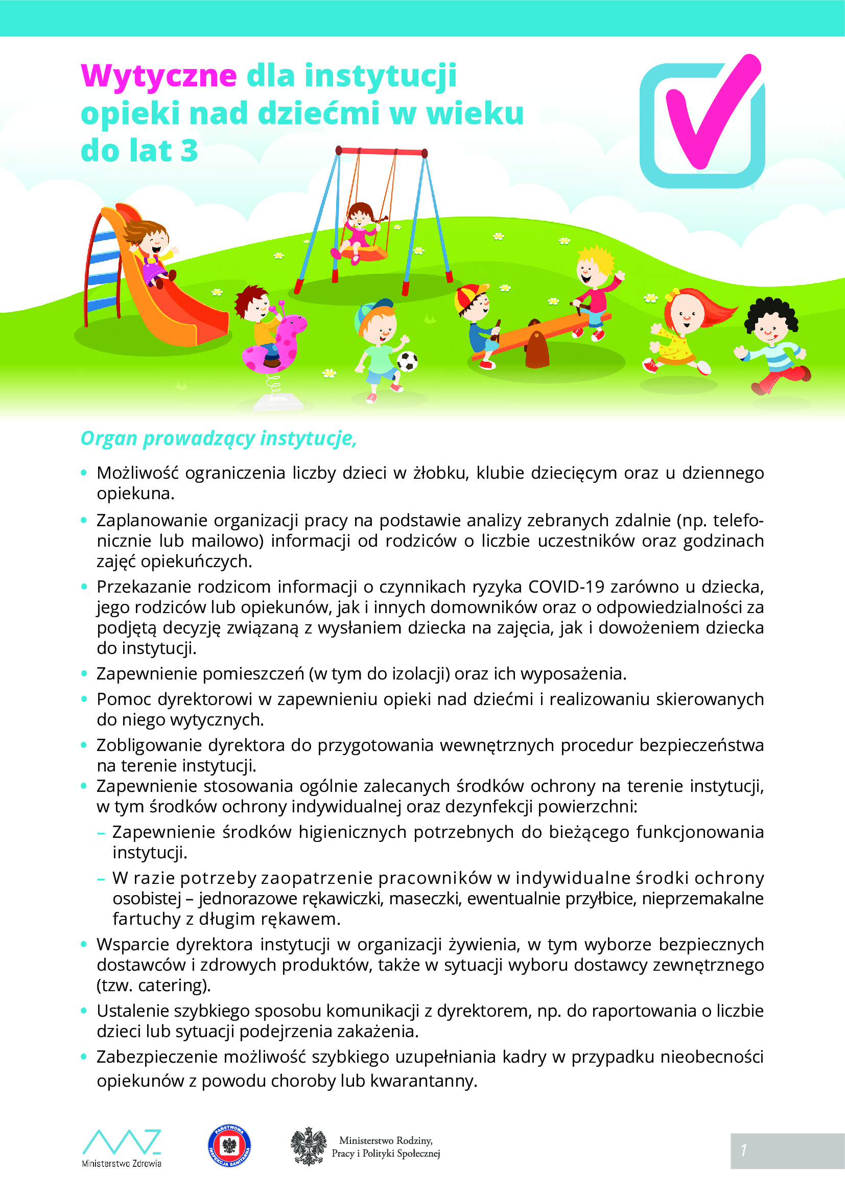 Druk Opieka Nad Dzieckiem 2018 Wytyczne dla instytucji opieki nad dziećmi w wieku do lat 3